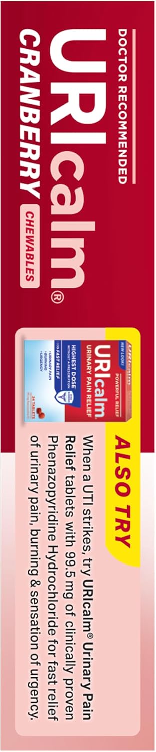 Uricalm Cranberry, Daily Dietary Supplement Chewable with D-Mannose, 60 Count
