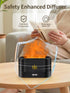 PrawPawtic 180ml 7-Color Flame Essential Oil Diffuser, Aromatherapy Diffuser with LED Lights, Auto Shut-Off, Ultrasonic