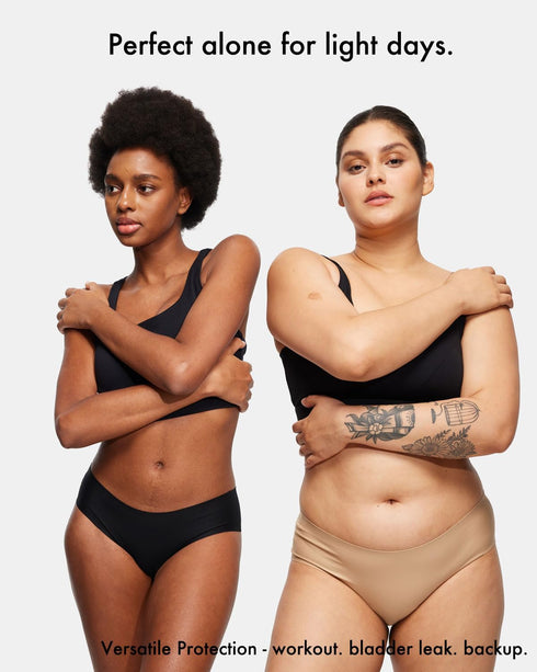 LEAKPROOF2.0 Seamless 6 3-Black) Bikini Period Underwear for Women | Period Panties Holds Tampons | Mild Incontinence