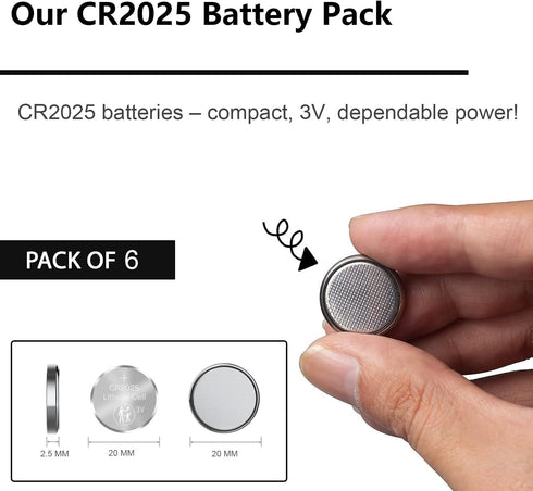 JOXIYECLTL CR2025 2025 3V Batteries(6 Pack) Battery CR Lithium