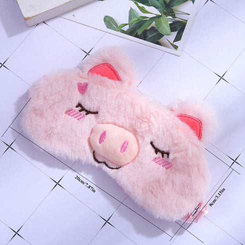 4 Pack Sleeping Mask for Girls, Cute Plush Blindfold Eye Cover for Kids, Teens, Women, Travel Nap Night Sleeping