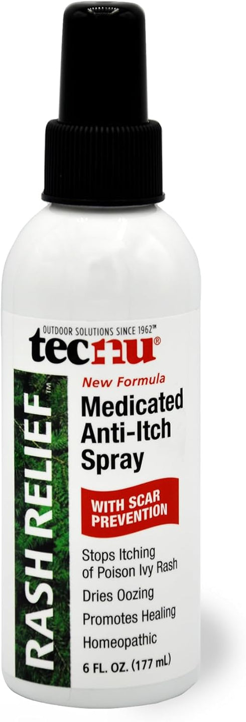 Tecnu Rash Relief Medicated Anti Itch Spray - 6 Fl Oz, Protection & Itchy Skin Relief from Poison Ivy, Rashes, Insect