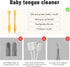 Silicone Baby Toothbrush & Tongue Cleaner, Infant Toothbrush 0-6 & 6-12 Months, Baby Oral Cleaner