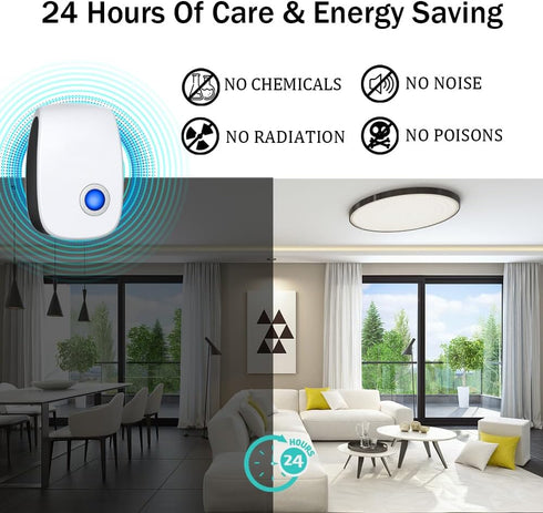 Ultrasonic Pest Control Repellent Plug-in, 6 Packs for Mice, Mosquito, Insect, Spider, Bug, Ant, Cockroach