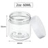 36 Packs Plastic Jars Round Clear Leak Proof Cosmetic Container Jars with Inner Liners and Black Lids for Lotions Ointments Travel Make Up Storage (2 oz, White)