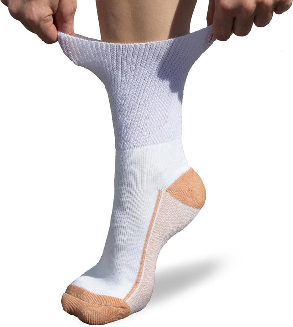 Pure Athlete Non Binding Diabetic Socks - Copper Neuropathy Socks for Swollen