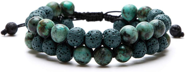 Bivei Aromatherapy Essential Oil Diffuser Bracelet - Lava Stone Bead Gemstone Anxiety Diffuser Bangle Cuff