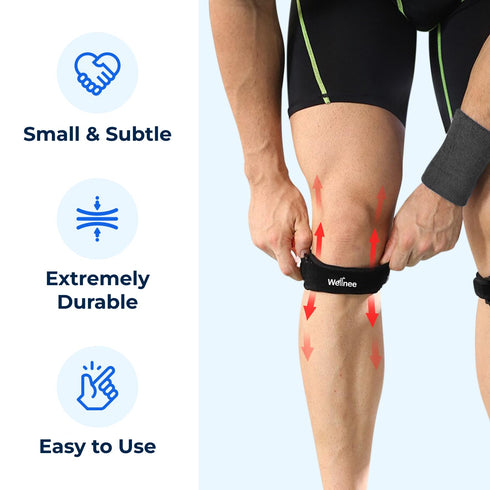 Patella Knee Strap, Adjustable Knee Brace for Support in Running, Basketball, Volleyball, Hiking, One Size Fits Most