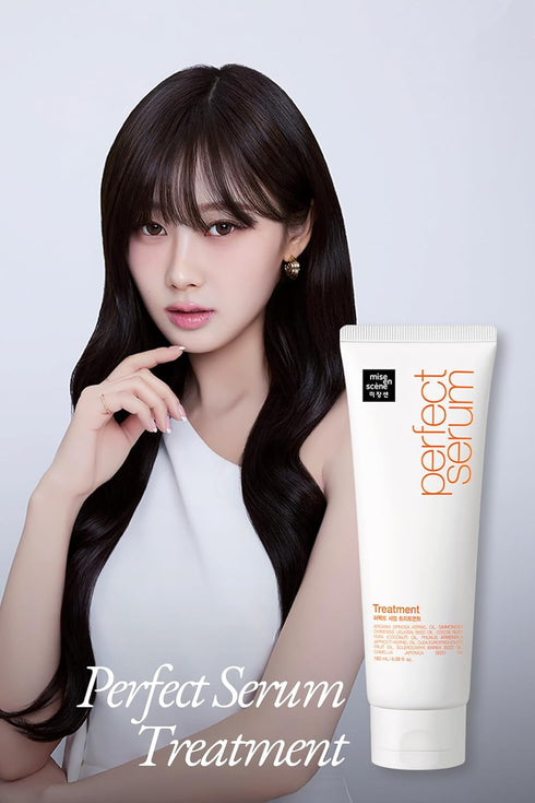 Mise En Scene Perfect Serum Treatment | Korean Hair Mask for Hair Coating Effect, Treatment at Home Care, Nutritient conditioner, 6.08 Fl. Oz.(180ml)