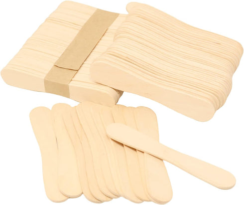 yueton 100PCS Wooden Ice Cream Spoons Sticks Disposable Wooden Tasting Spoons Sampling Spoons