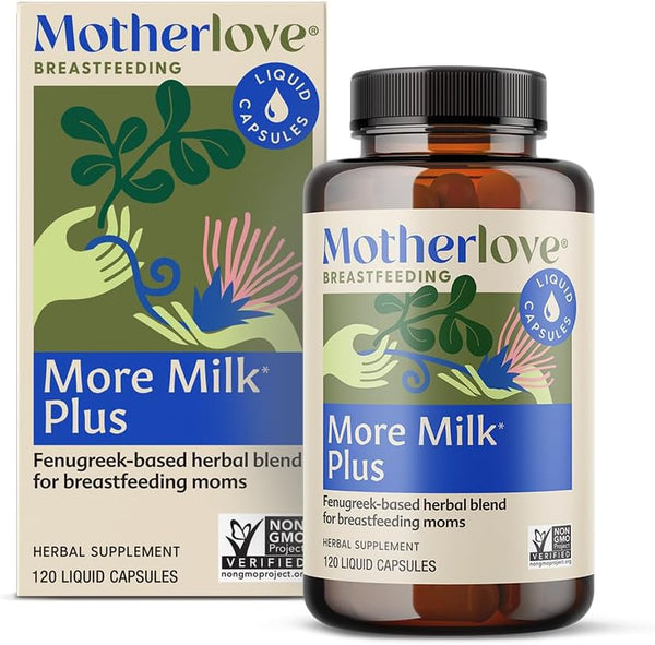 Motherlove More Milk Plus (120 Capsule Value Size) - Fenugreek-Based Lactation Supplement, Non-GMO, Vegan