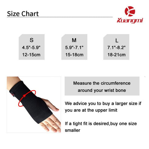 Kuangmi Compression Wrist Support Sleeve, Palm Hand Brace for Carpal Tunnel, Medium (Pack of 2)