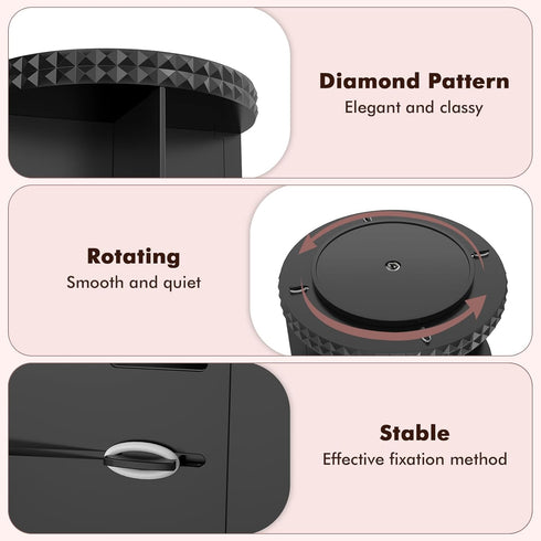 Rotating Makeup Organizer, 360° Spinning Skincare Organizers, Adjustable Layer Cosmetic Storage for Dresser, Medium,