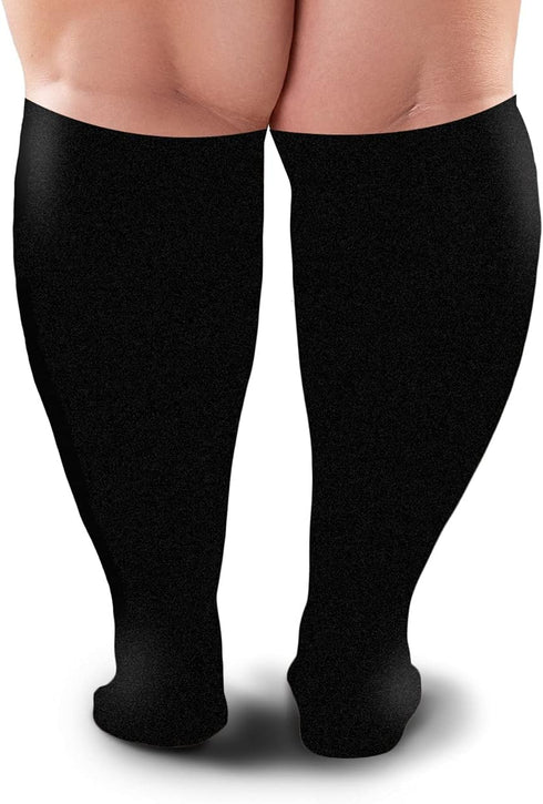 Compression Sock 20-30 mmHg for Women & Men, Wide Calf Travel, Running, Cycling Athletic, Color – Black, Size - XL