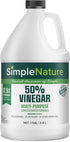 SimpleNature 50% Vinegar (1 Gallon) - Ultra Concentrated Vinegar for Heavy-Duty Cleaning Power