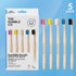 The Humble Co. Bamboo Toothbrushes (5pk) for Superior Oral Care, BPA Free, Ultra Soft Bristles