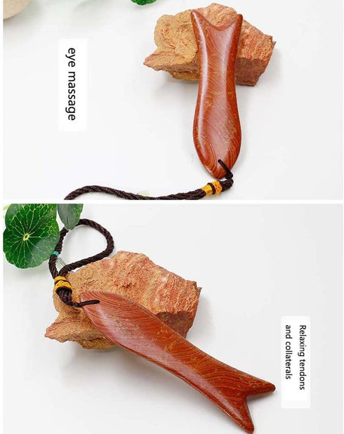 ZHAO SHOP Fish-Shaped Scraping Board | Traditional Anti-Aging Scraper| Bian Stone Gua Sha Massage Tool | Shoulder