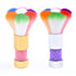 LEQ 2Pcs Colorful Nail Art Dust Brush Remover, Cleaner for Acrylic & UV Gel Nails, Shiny Rhinestone Handle