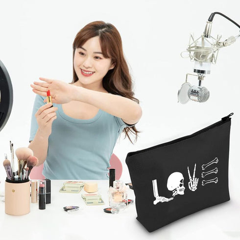 G2TUP X-Ray Tech Makeup Bag Gift, Live Love Radiology Organizer for Radiologic Technologists (Live Love black)
