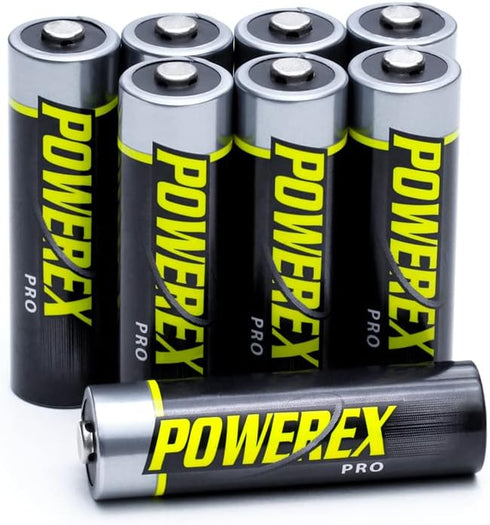 Powerex PRO High Capacity Rechargeable AA NiMH Batteries, 1.2V, 2700mAh, 8-Pack