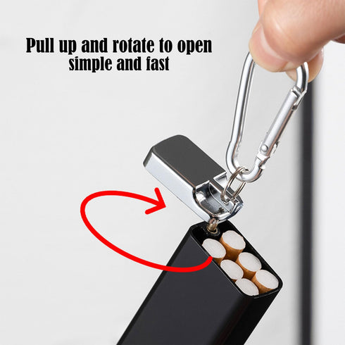 1PCS Metal Cigarette Case, Waterproof Small Hard Pack Case Holds 6 Cigarettes 84 mm/3.3 in, Portable Keychain Cigarette