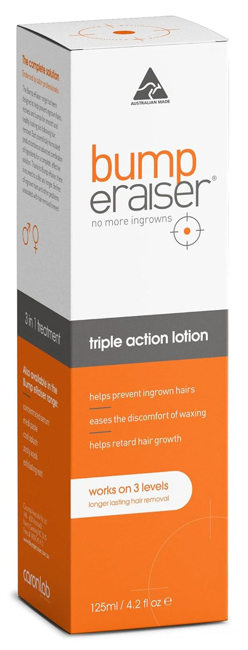 Triple Action Soothing Lotion for Ingrown Hair Treatment and Razor Bumps.