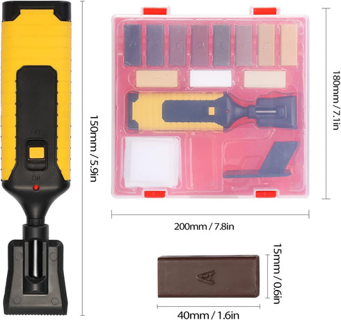 Wood Floor Furniture Scratch Repair Kit, 11 Colors Wax, Leepesx Laminate Repairing Kit with Melting Tool for Cracked