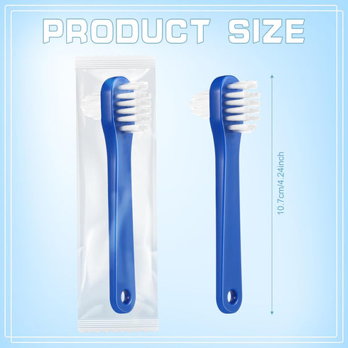 50 Pcs Denture Brush Individually Dual Headed Firm Hard Bristle Toothbrush Denture Cleaner Brush for Cleaning Dentures, Retainers, False Teeth, Braces