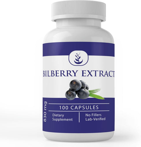 Pure Original Ingredients Bilberry Extract, 100 Capsules | Always Pure, No Additives Or Fillers