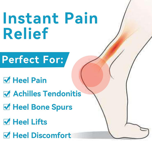 Heel Cushions for Pain Relief, Inserts for Shock Absorption, 1 Pair for Achilles Tendonitis and Bone Spur (Beige, Large)