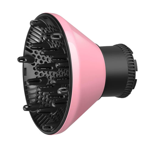 Universal Hair Diffuser for Blow Dryer, Adaptable Attachment for Nozzles 1.7 to 2.2 inch Diameter (Pink)
