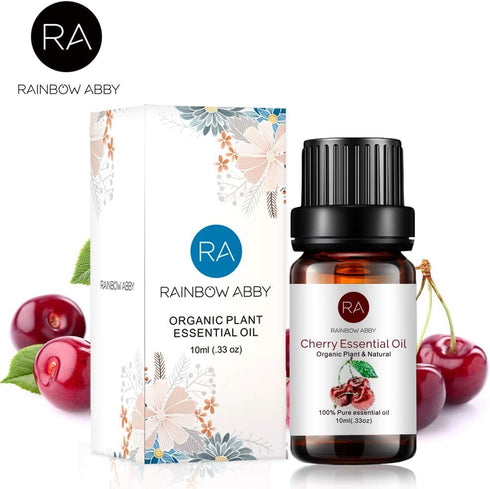 RAINBOW ABBY 100% Pure Organic Cherry Essential Oil, 10ml for Aromatherapy, Massage, Yoga, and Skin Care