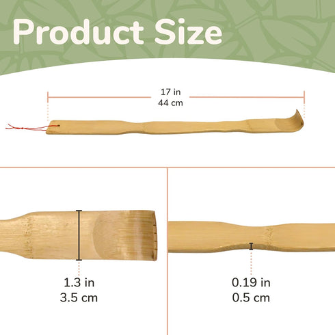 BambooMN 2 Pieces 17 Inch Bamboo Backscratchers Plus Free Travel Size Scratcher