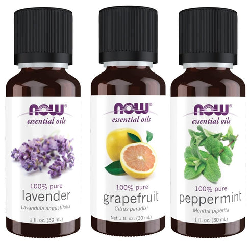 NOW Essential Oils 3-Pack Variety: Summer Fun - Lavender, Grapefruit, Peppermint