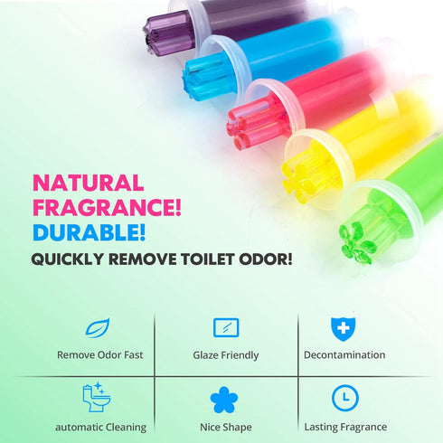 Toilet Gel Stamp Kit, 60 Count, 5 Kinds of Scent Toilet Cleaner Bowl Gel, Air Freshener