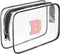Clear Portable Travel Toiletry Bag, Chenille Letter Cosmetic Bag with Zipper, Waterproof Organizer (Black, B)