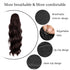 KETHBE 24 Inch Long Body Wave Ponytail Hair Extension, Synthetic Heat Resistant Wrap Around Drawstring Curly Wavy