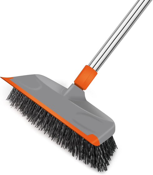 Multi Purpose Floor Scrub Brush with Long Handle, BITOPE 10" Heavy Duty Scrubber for Tile, Kitchen, and Garage