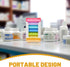 SWETRACE 7-Day 6 92mm 65mm 20mm Portable Travel Medicine Organizer Box, Weekly Pill Case with Compartments, Compact X X