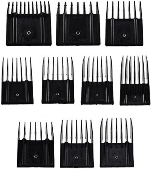 Miaco Universal Clipper Guide Comb Guard Set, 10 Pieces, Fits Oster Classic 76, A5, Andis AG, Wahl
