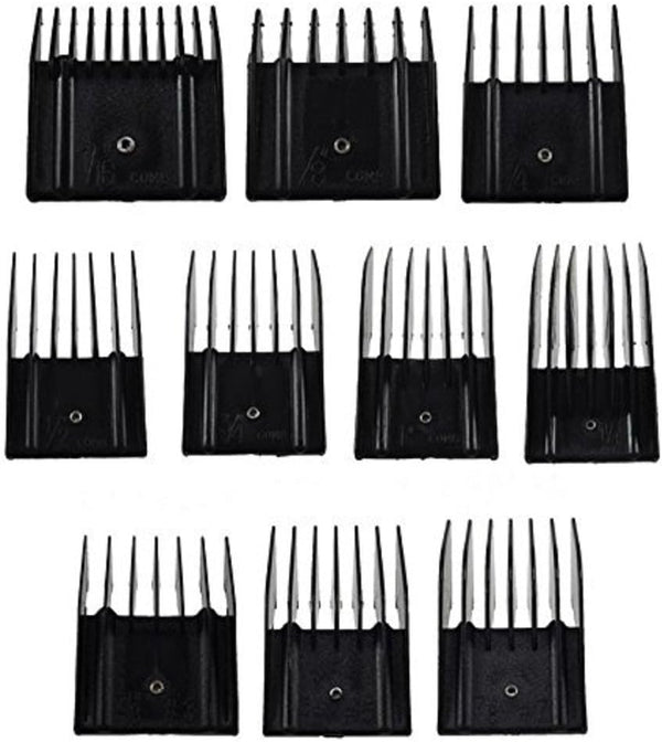 Miaco Universal Clipper Guide Comb Guard Set, 10 Pieces, Fits Oster Classic 76, A5, Andis AG, Wahl