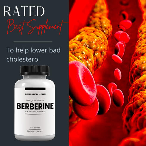 Research Labs 2 Fer 1 Ad, 1500mg Clinical Grade Berberine, 180 Total Capsules