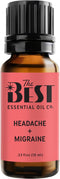 The Best Headache + Migraine Essential Oil Blend - 100% Pure & Natural for Aromatherapy, Diffuser, Spa, 10 ml (.33 fl