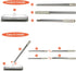 Push Broom with Adjustable Stainless Steel Long Handle - 46.5" for Shower, Patio, Kitchen, Grout, Garage Cleaning