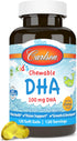 Carlson Kid's Chewable DHA, 100 mg DHA, Brain Health, 120 Chewable Softgels