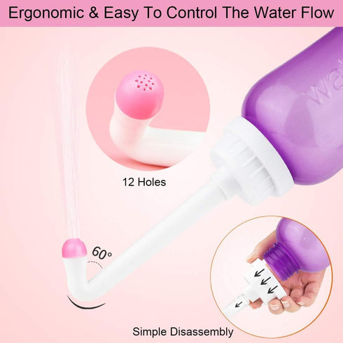 Portable Hand-held Personal Health Vaginal Washing Container, Travel Urinal Spray Scrubber for Vulva and Anus Cleaning