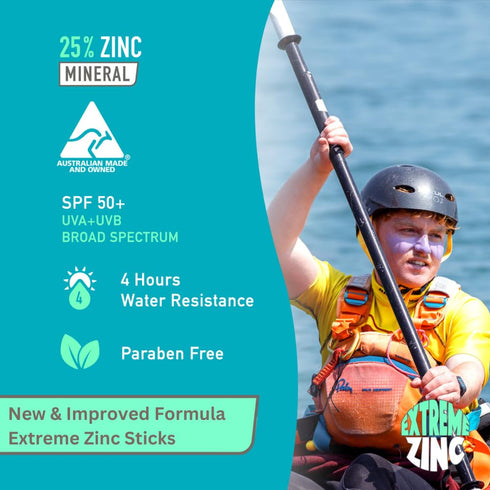 Sun Zapper (Purple Sky) Extreme Zinc Stick, Purple Mineral Sunscreen Stick SPF50+ for Unbeatable Sun Protection