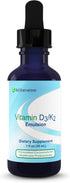 Nutra Biogenesis Vitamin D3/K2 Emulsion, Liquid Vitamin D Drops with MCT Oil, 1 Fl Oz Bottle