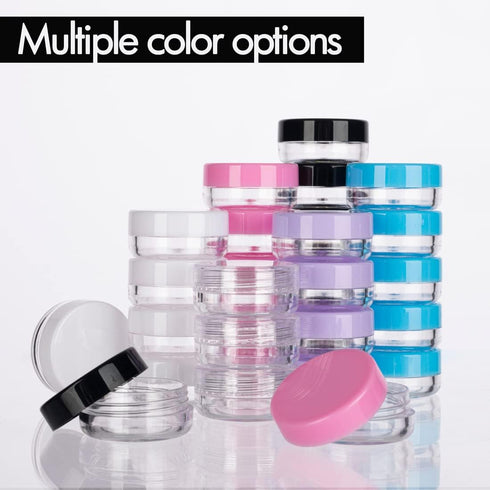 3 Gram Sample Containers with Lids, 100 Count Tiny Jars, Empty Lip Balm Containers, Mini Cosmetic Travel Containers