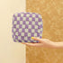 Small Makeup Bag for Purse, Mini Checkered Cosmetic Zipper Pouch, Travel Organizer for Women and Girls
